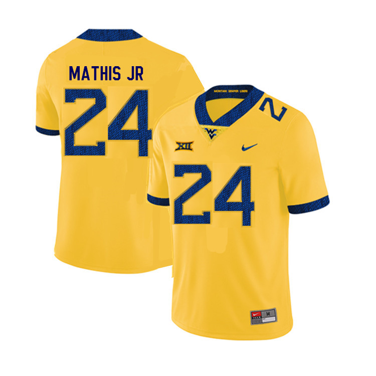 Men #24 Tony Mathis Jr. West Virginia Mountaineers College Football Jerseys Sale-Yellow